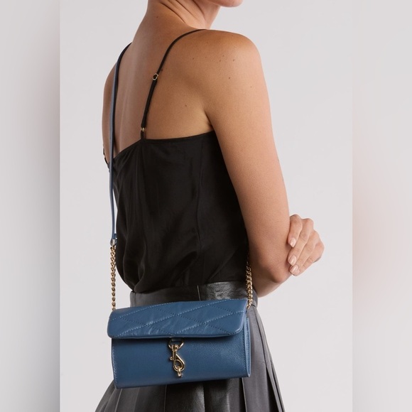 Rebecca Minkoff-Edie Wallet on a Chain crossbody-blue slate-Brand new with tags. - Picture 5 of 12